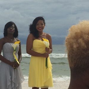 Yellow brides maids dress